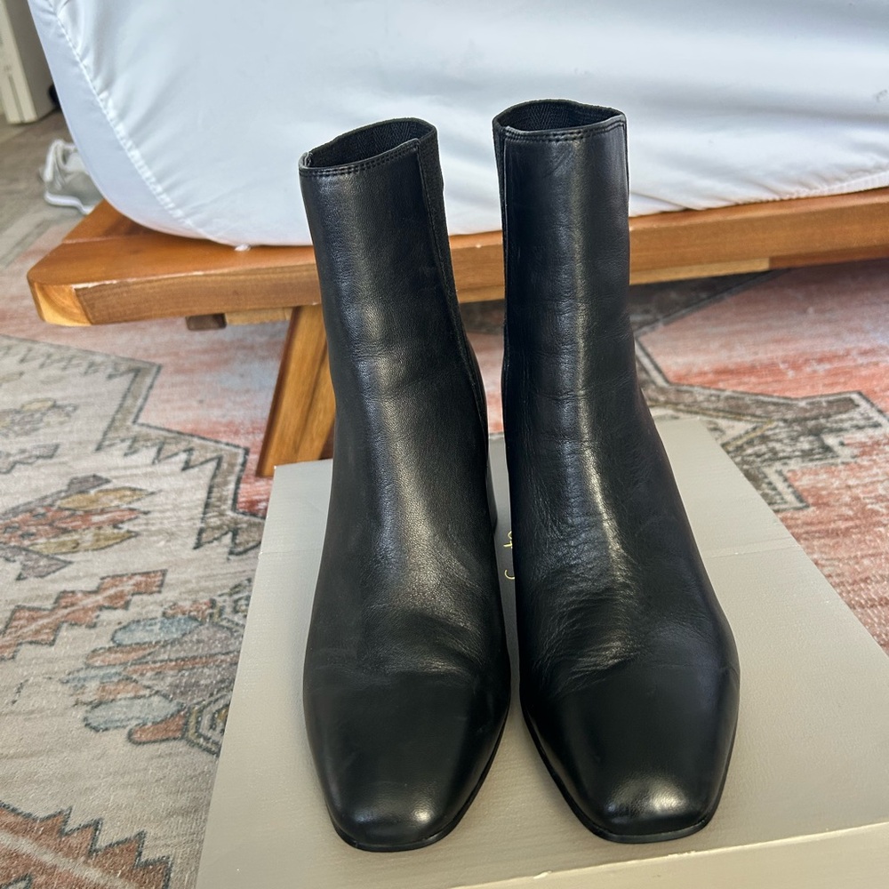 Franco Sarto Black Ankle Boots Sleek Minimalist Design